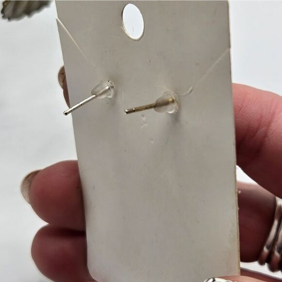 "5/$25" Mismatched Sterling Silver CZ Tiny Round Stud Earrings - Picture 8 of 8